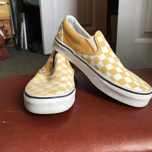Ochre Slip-On Checkerboard Vans